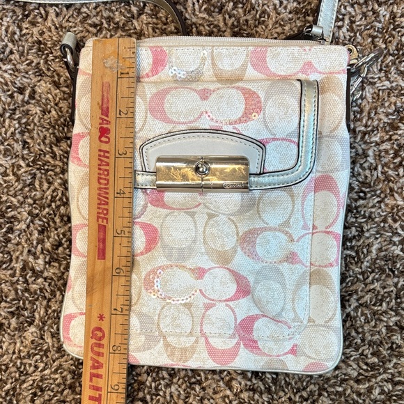 Coach Pink and Cream Patterned Crossbody Bag - Picture 10 of 11